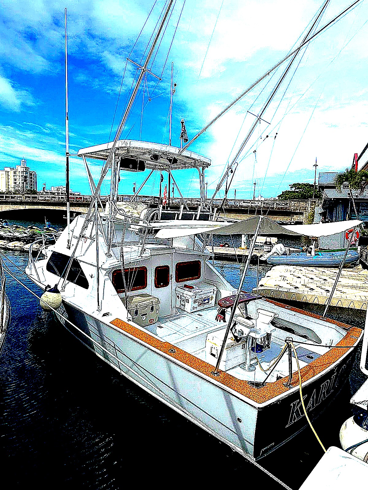 Bertram 31 Sportfisherman docked at San Juan Puerto Rico marina