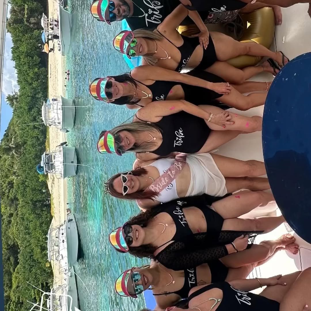 Bachelorette party in turquoise Caribbean water Fajardo