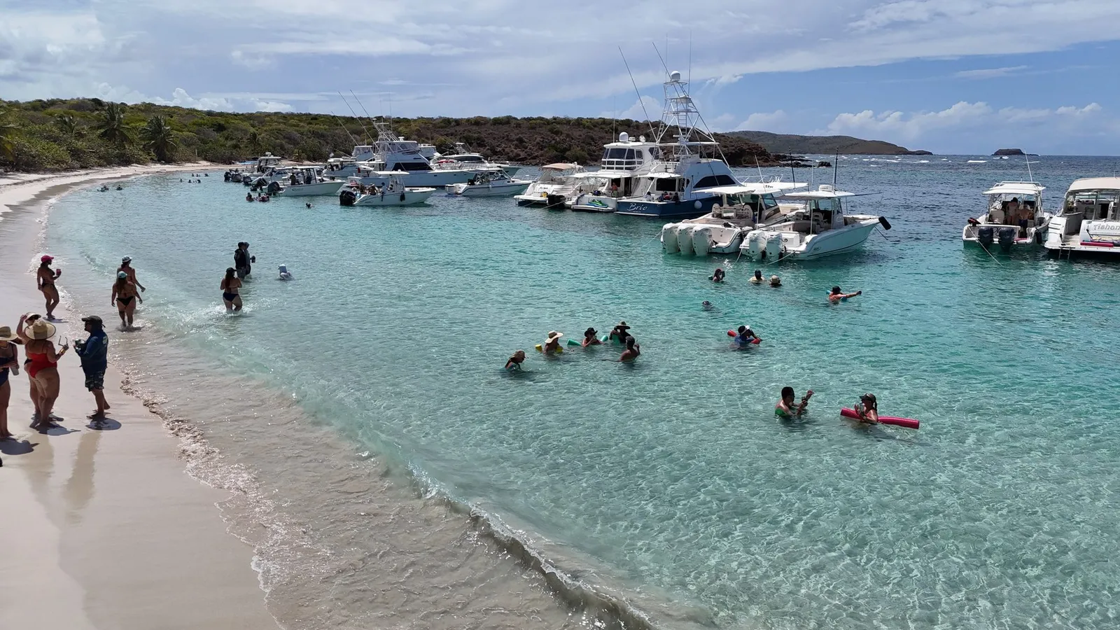 Panoramic view of a warm, sunny Culebra beach in Puerto Rico, a winter escape destination