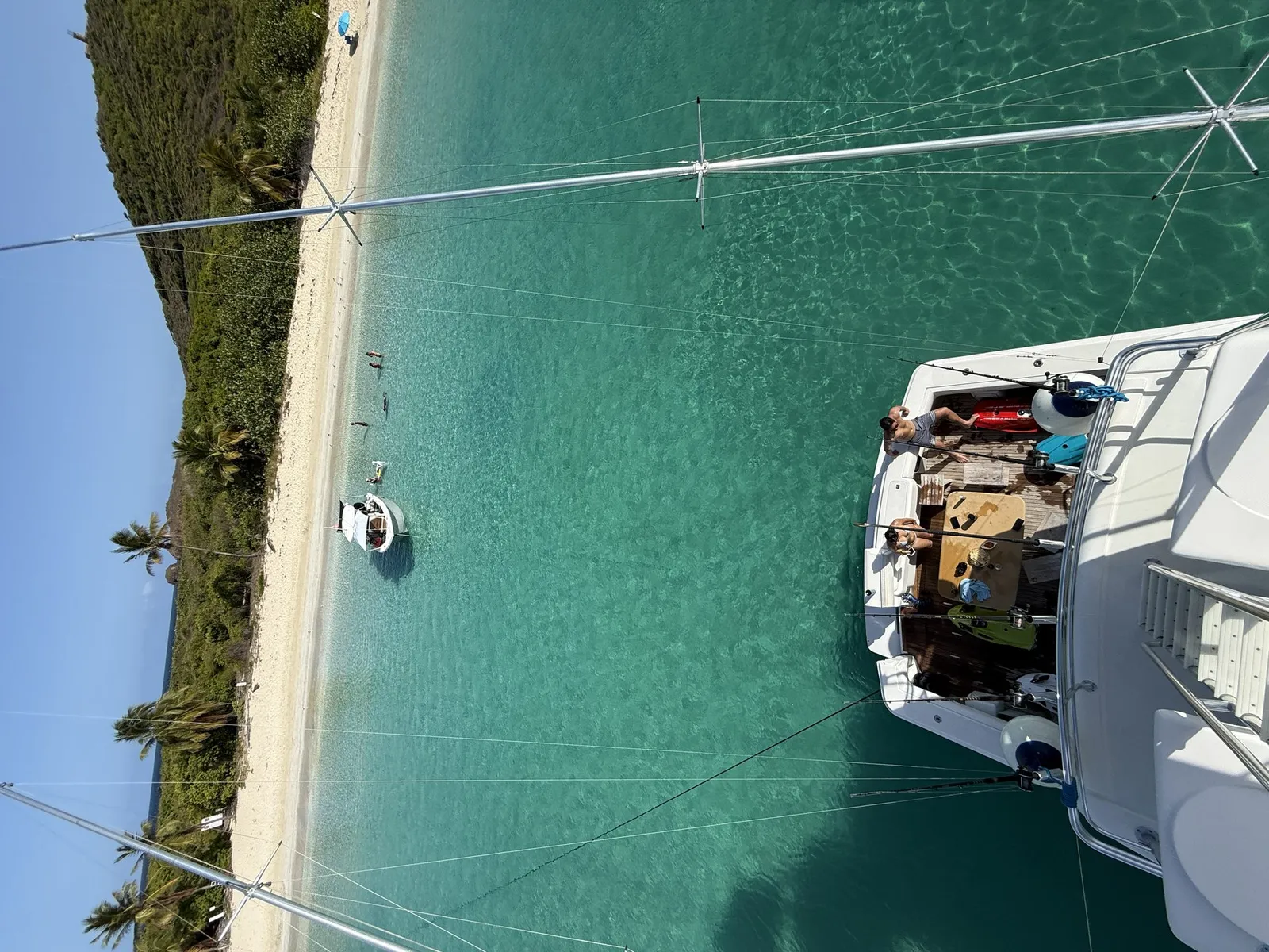 Aerial view of boats anchored near Culebra's beaches