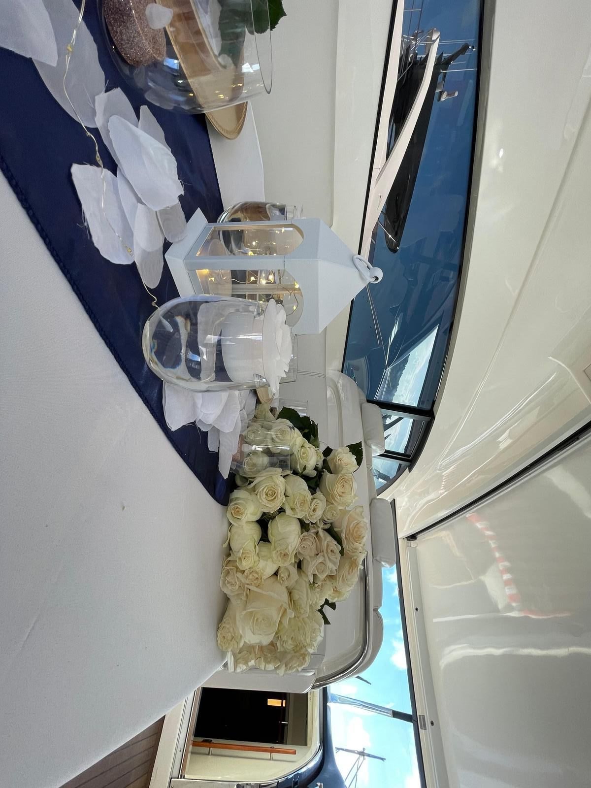 Birthday decoration setup aboard a boat charter, Puerto Rico