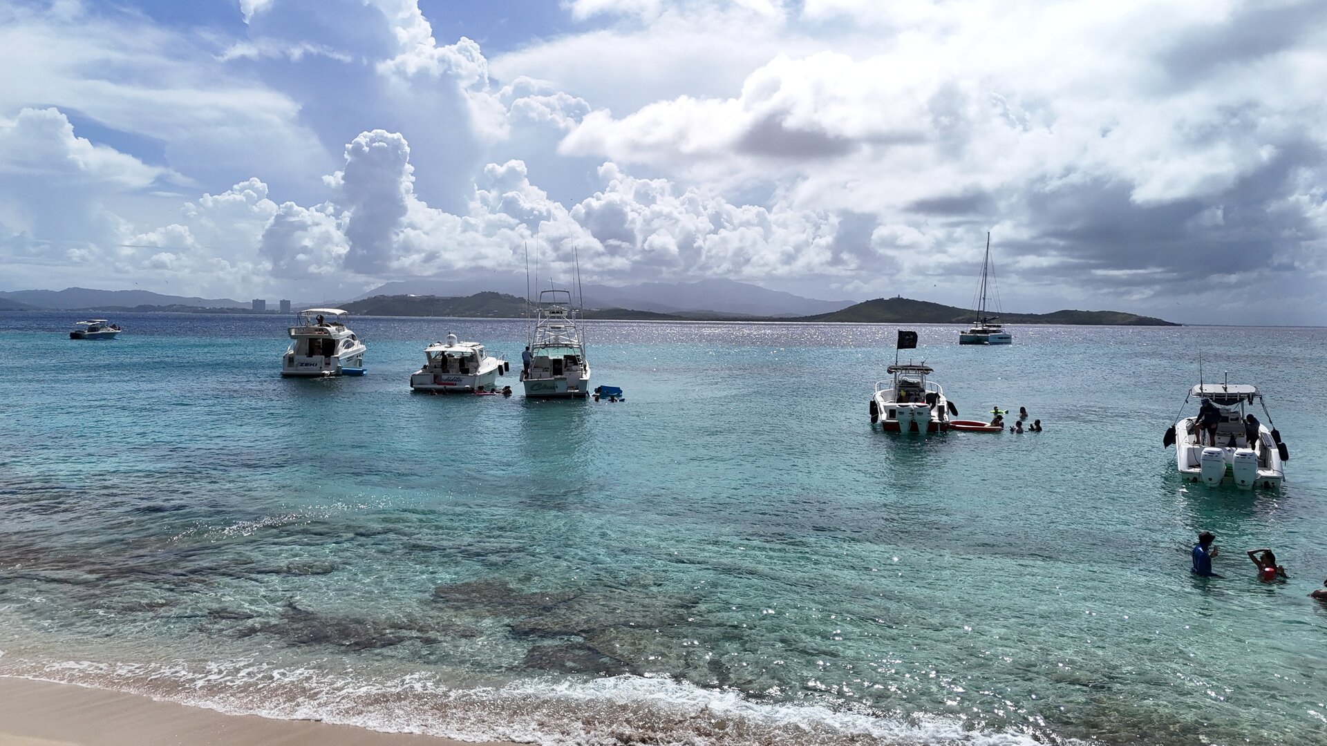 Icacos island drone view Fajardo Puerto Rico