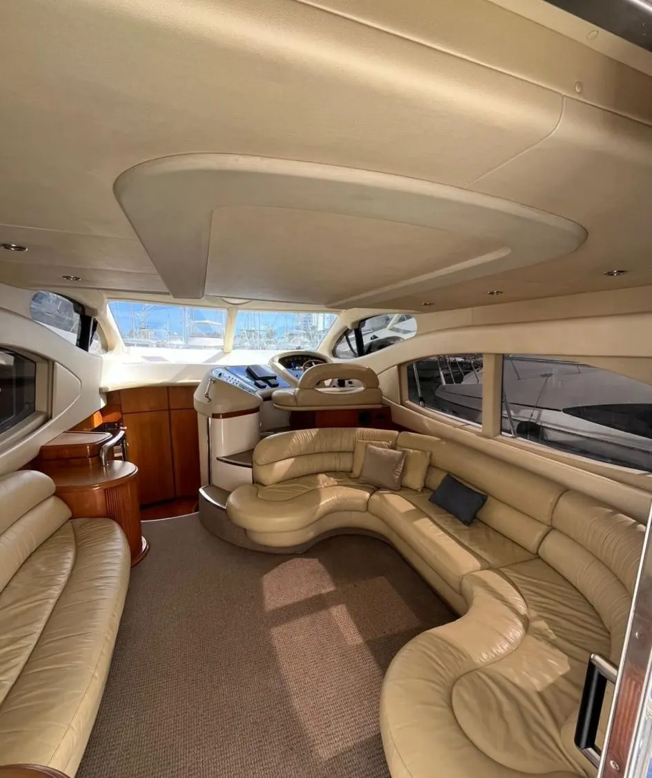 Azimut 50 main salon with helm station