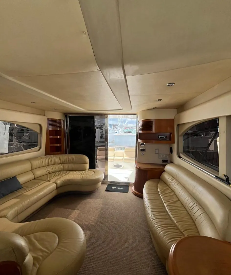 Azimut 50 interior lounge with door to exterior