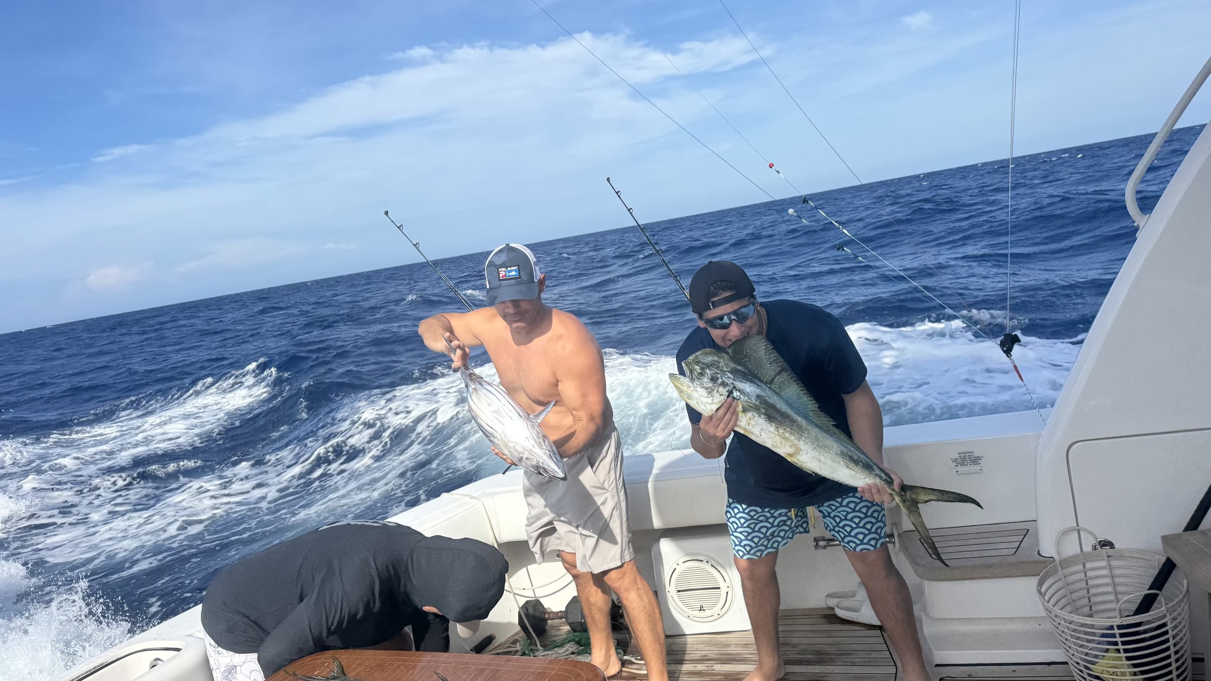 Team celebrating their offshore catch