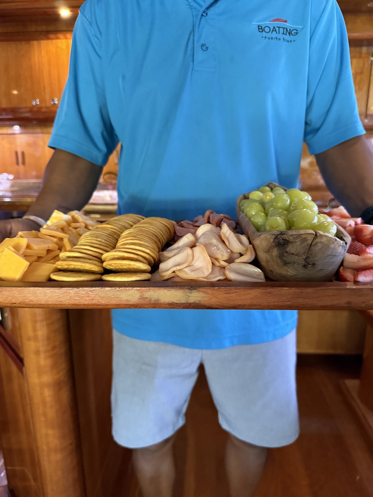 Fresh snacks prepared for a Boating Puerto Rico charter